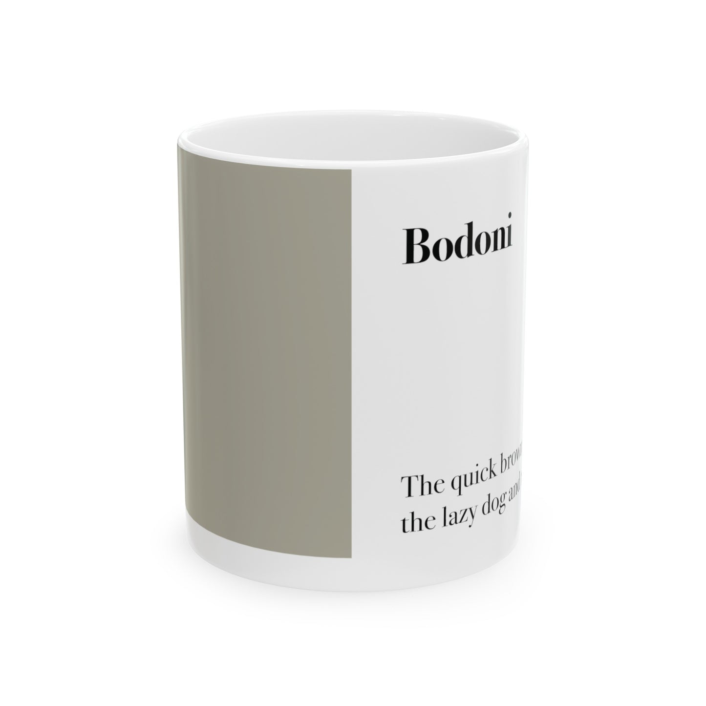 Bodoni Ceramic Mug (11oz, 15oz, greige, white) US