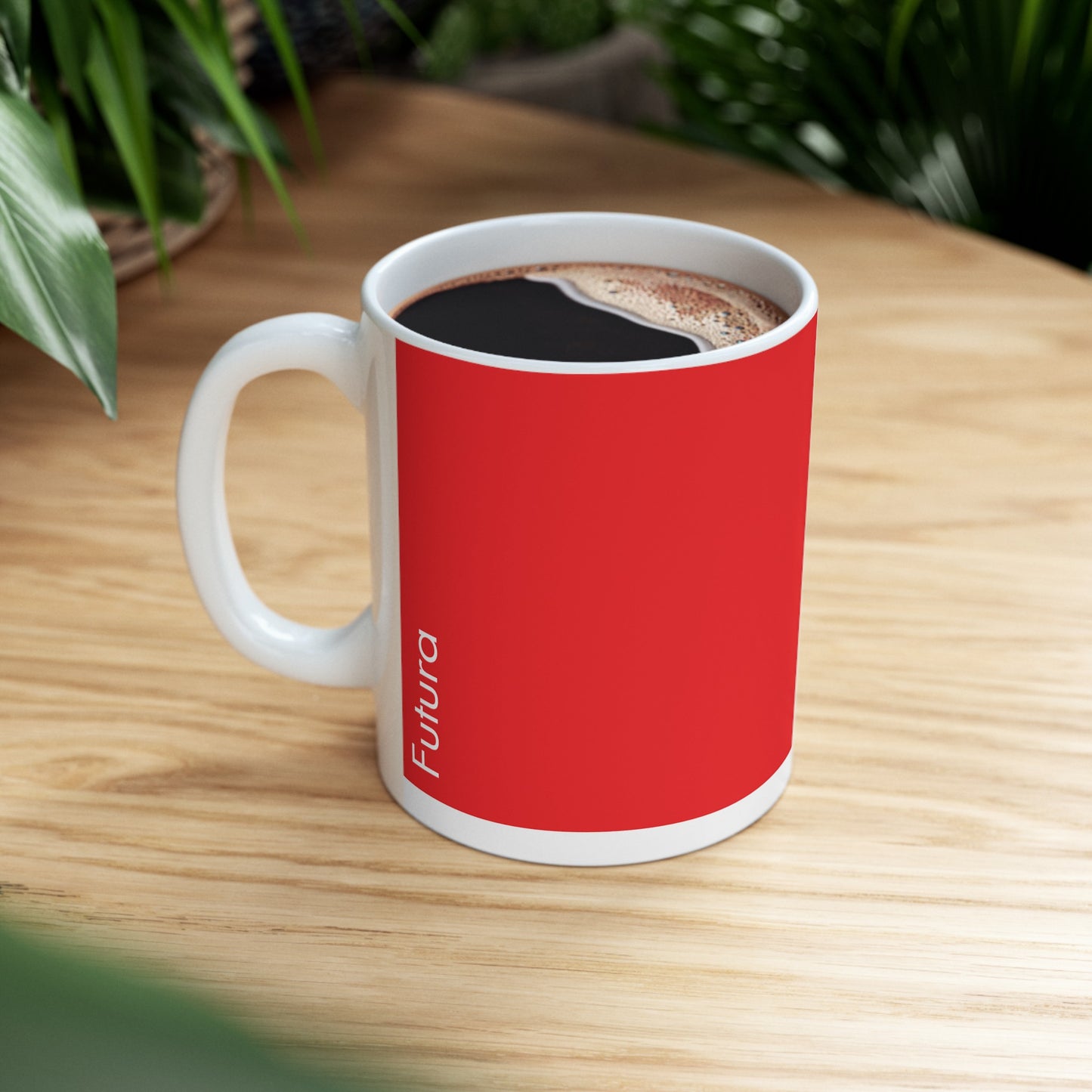 Futura Ceramic Mug for Designers , (11oz, 15oz, red, white)