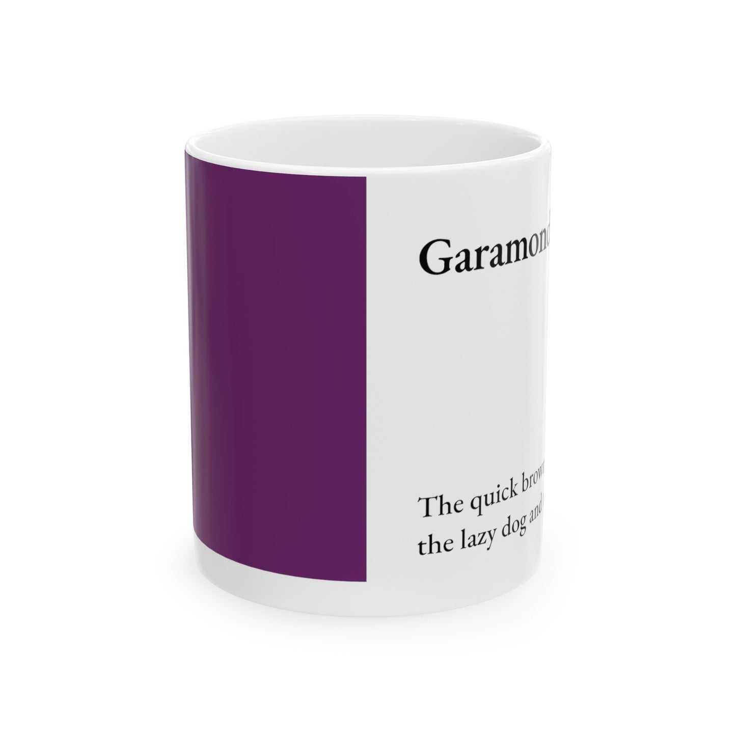 Garamond Ceramic Mug (11oz, 15oz, lilac, white) US