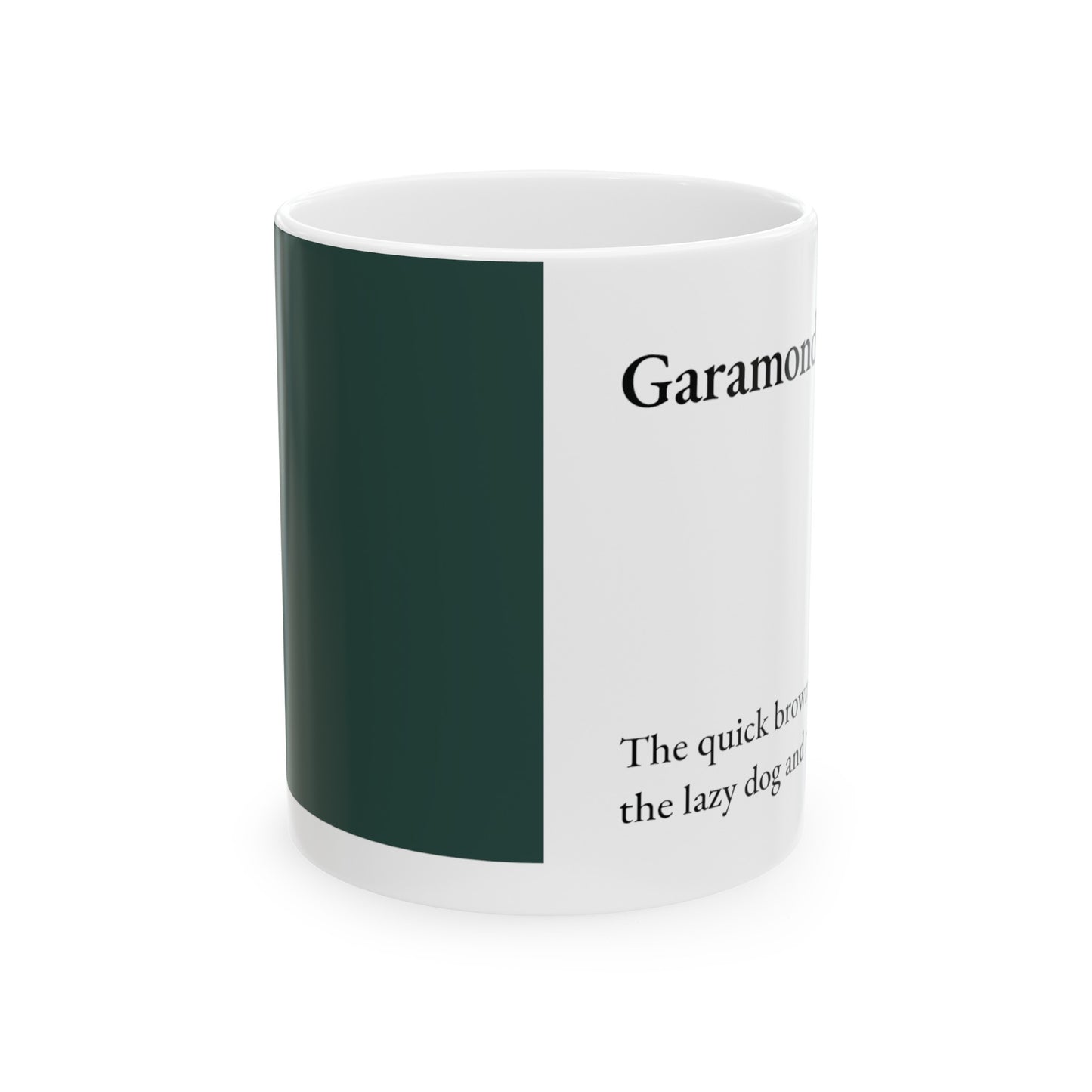 Garamond Ceramic Mug (11oz, 15oz, pure green, white) US