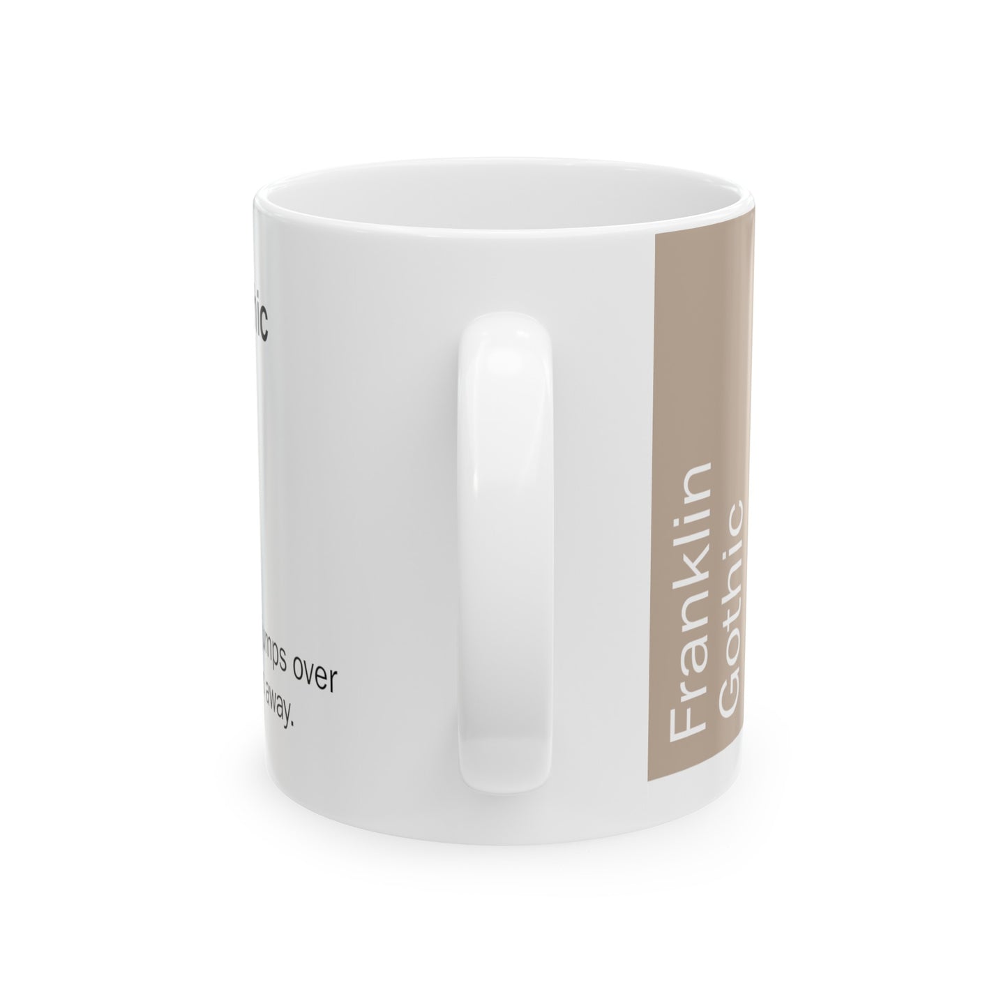 Franklin Gothic Ceramic Mug (11oz, 15oz, beige, white) US