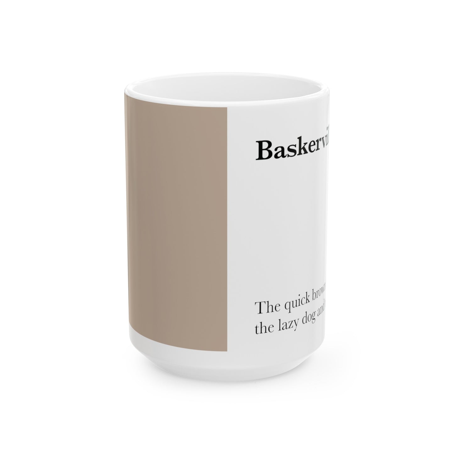 Baskerville Ceramic Mug (11oz, 15oz, beige, white) US