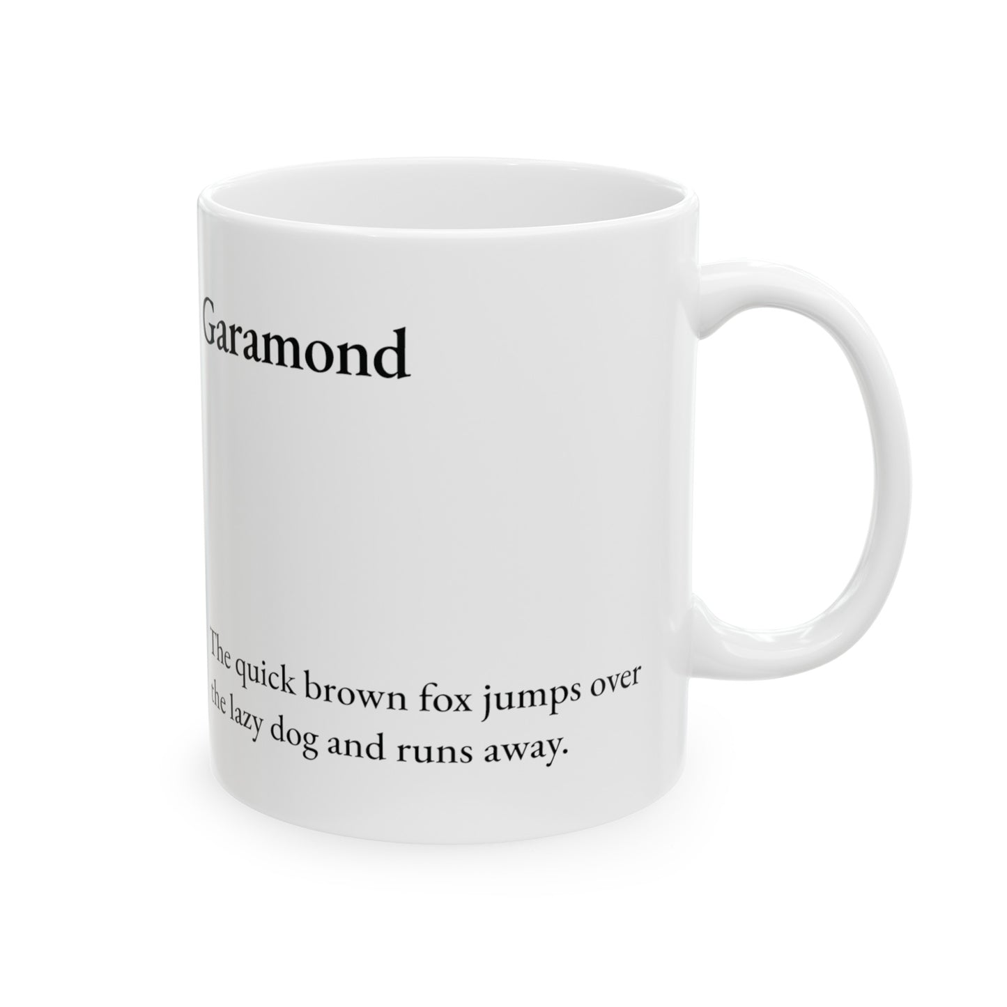 Garamond Ceramic Mug (11oz, 15oz, black, white) US