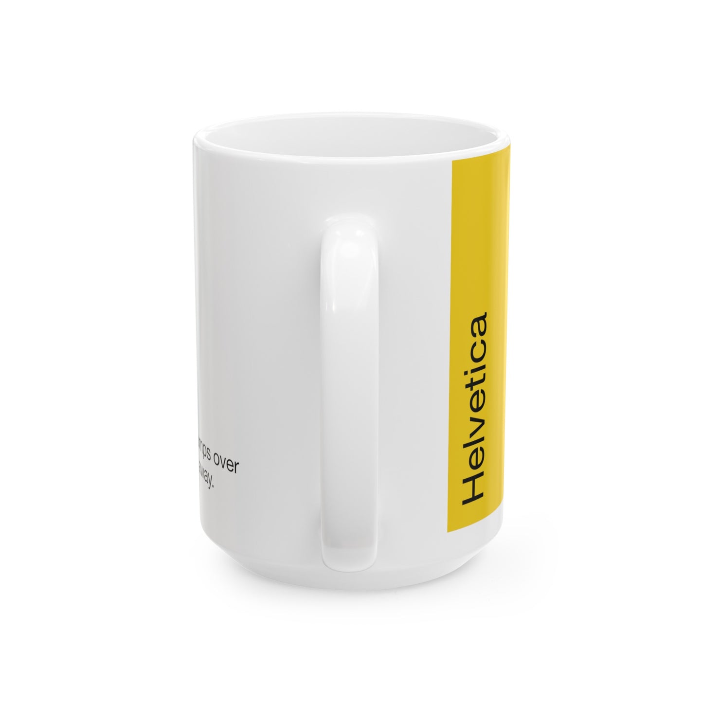 Helvetica Ceramic Mug for Designers , (11oz, 15oz, yellow, white)