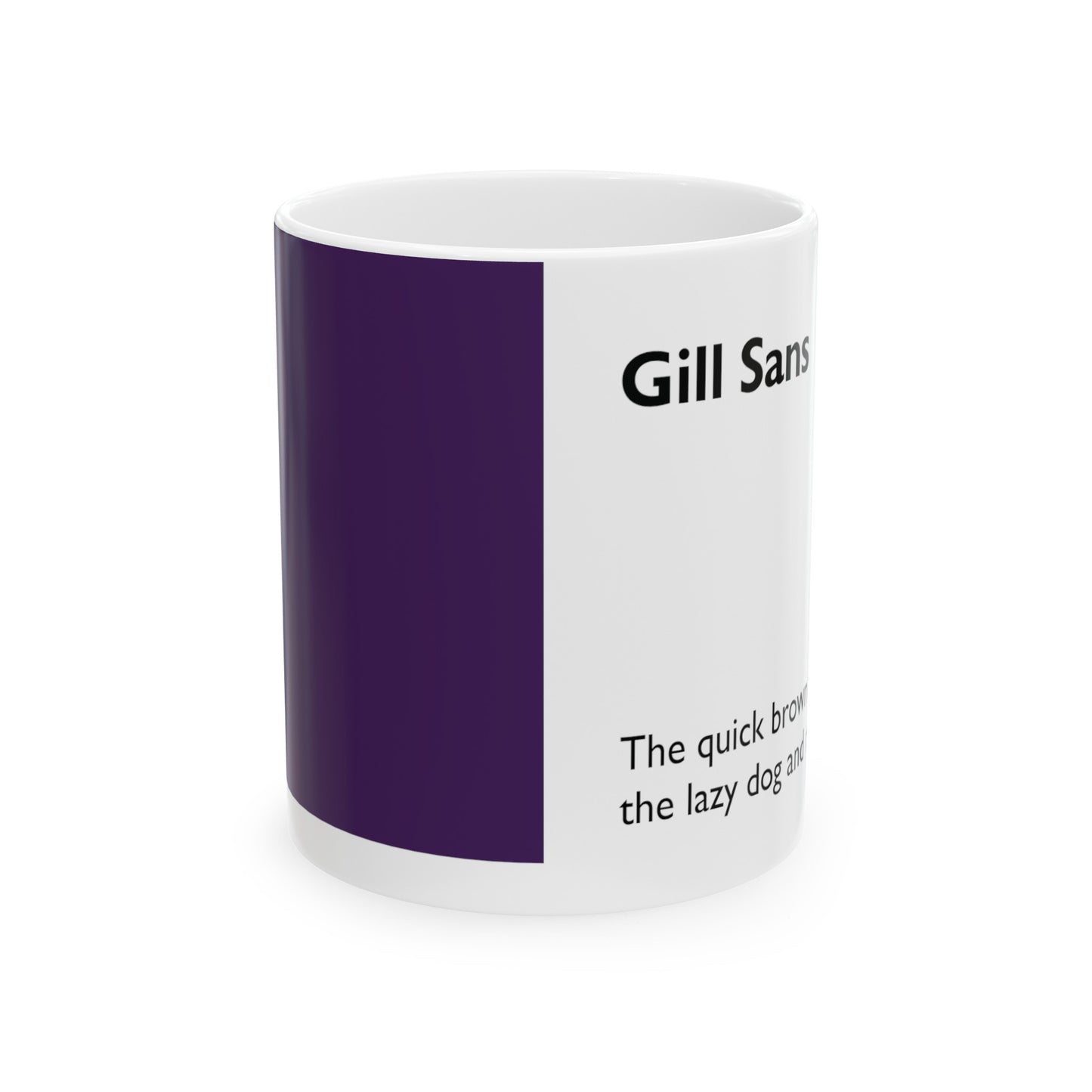 Gill Sans Ceramic Mug (11oz, 15oz, lavender, white) US