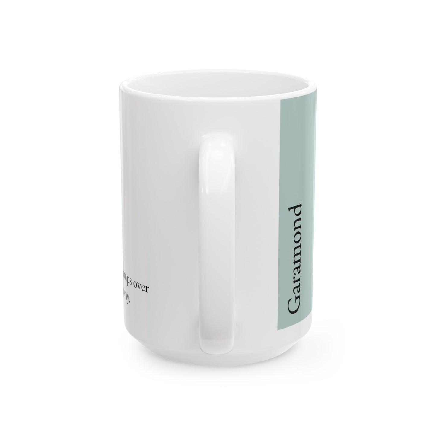 Garamond Ceramic Mug (11oz, 15oz, light-green, white) US