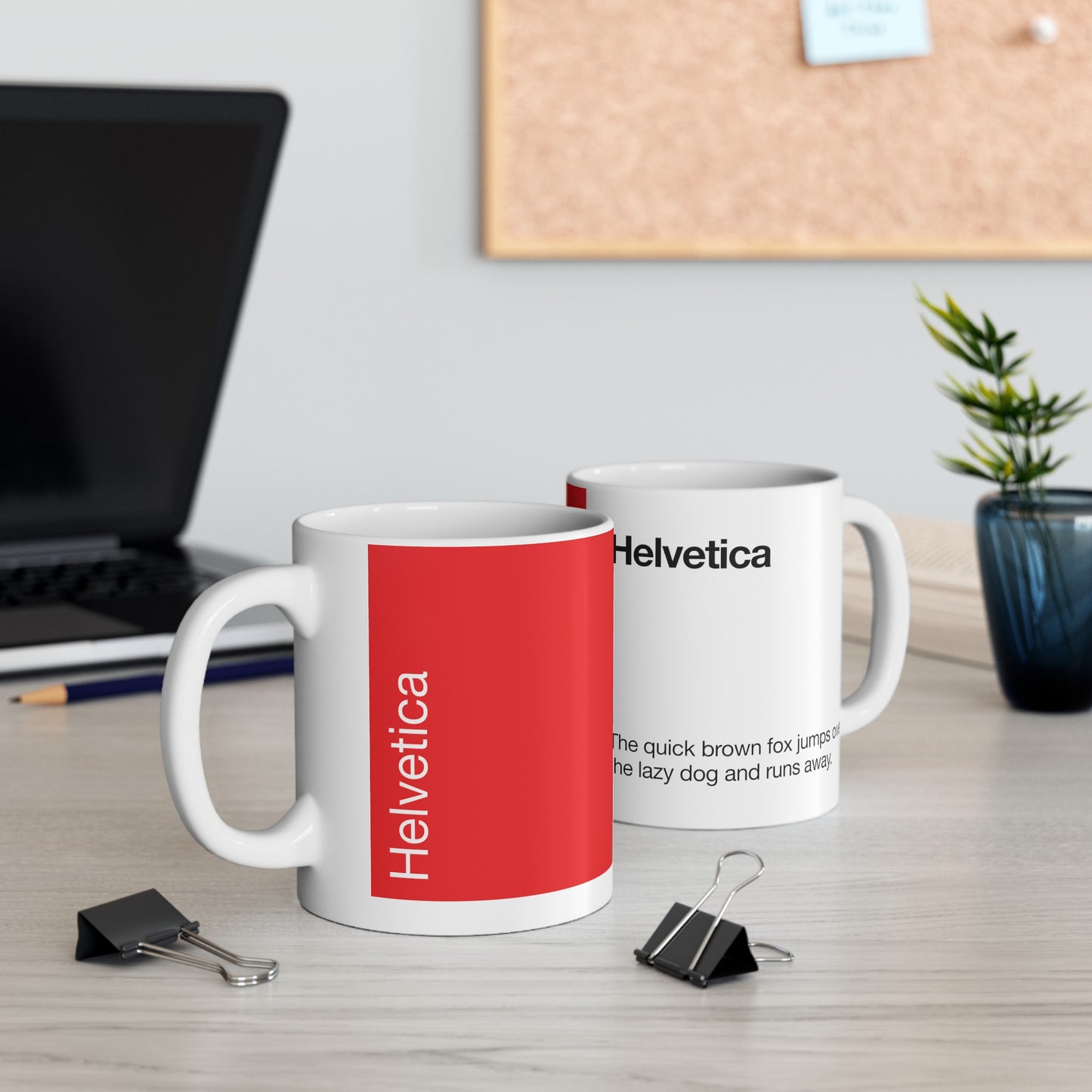 Helvetica Ceramic Mug for Designers , (11oz, 15oz, red, white)