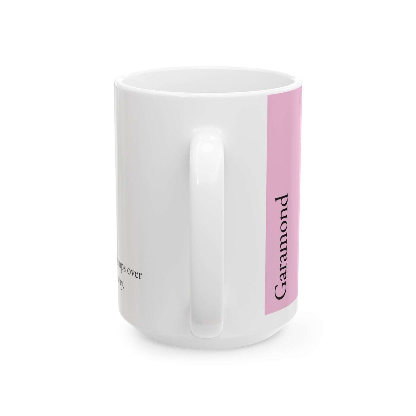 Garamond Ceramic Mug (11oz, 15oz, rose, white) US