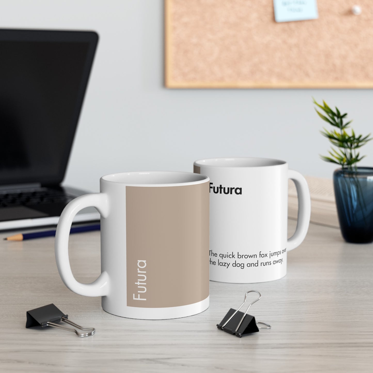 Futura Ceramic Mug for Designers , (11oz, 15oz, beige, white)