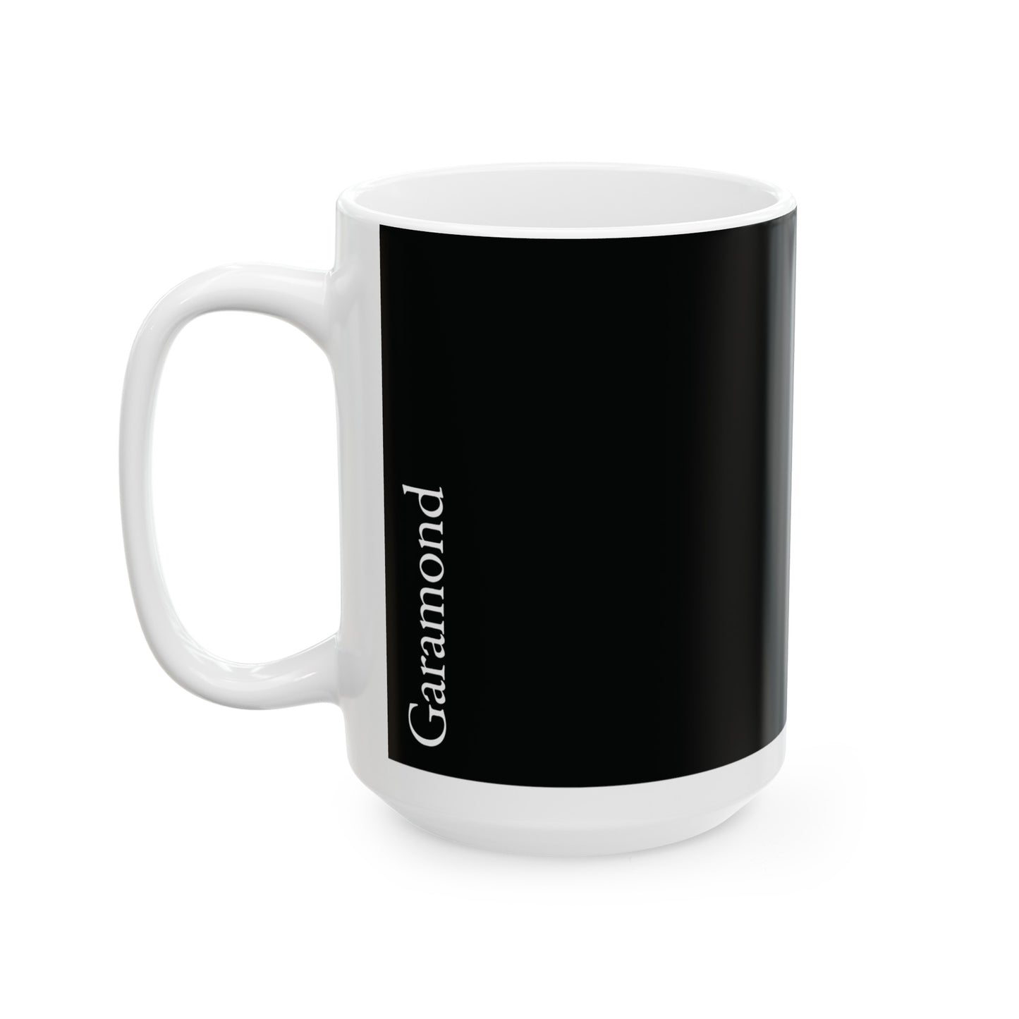 Garamond Ceramic Mug (11oz, 15oz, black, white) US