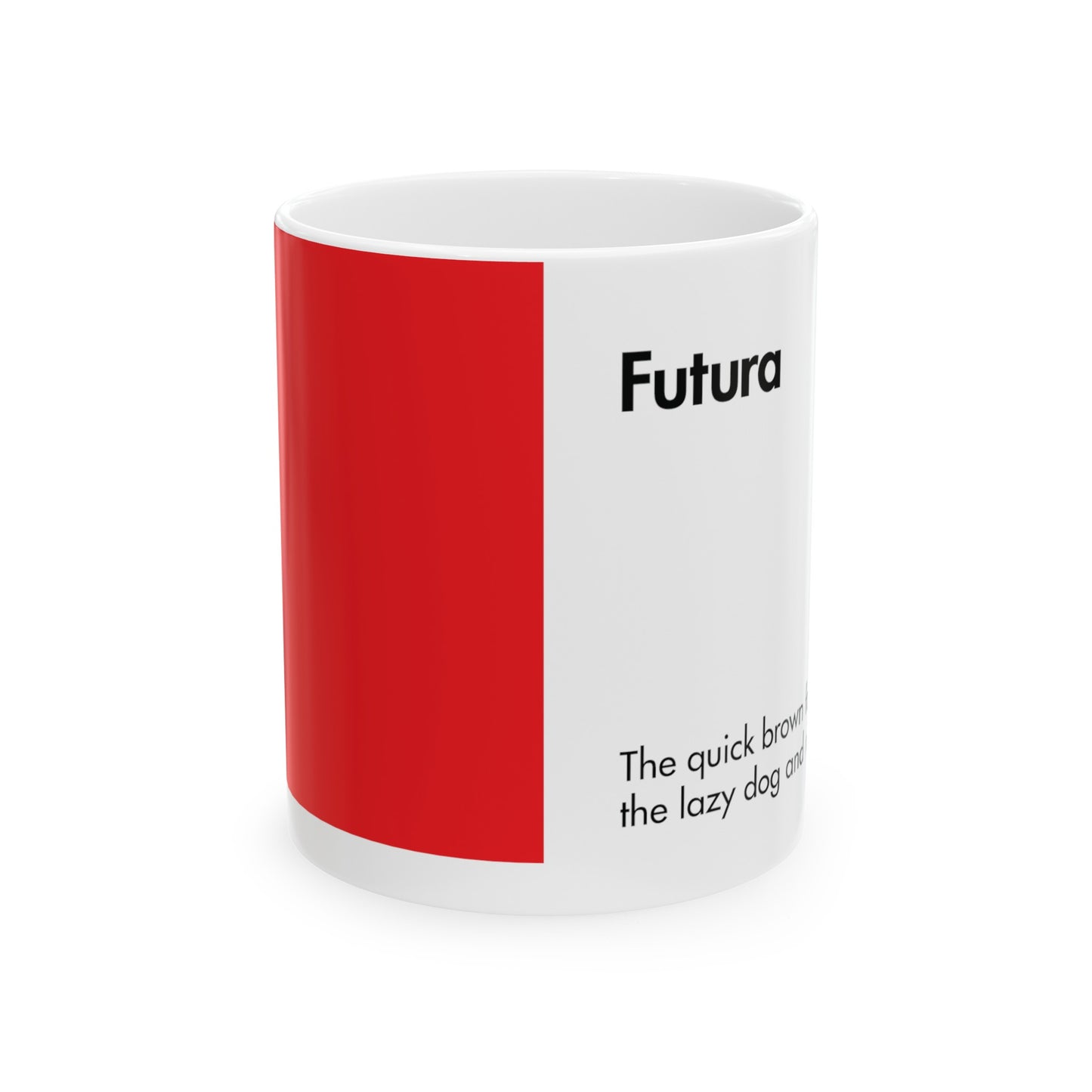 Futura Ceramic Mug for Designers , (11oz, 15oz, red, white)