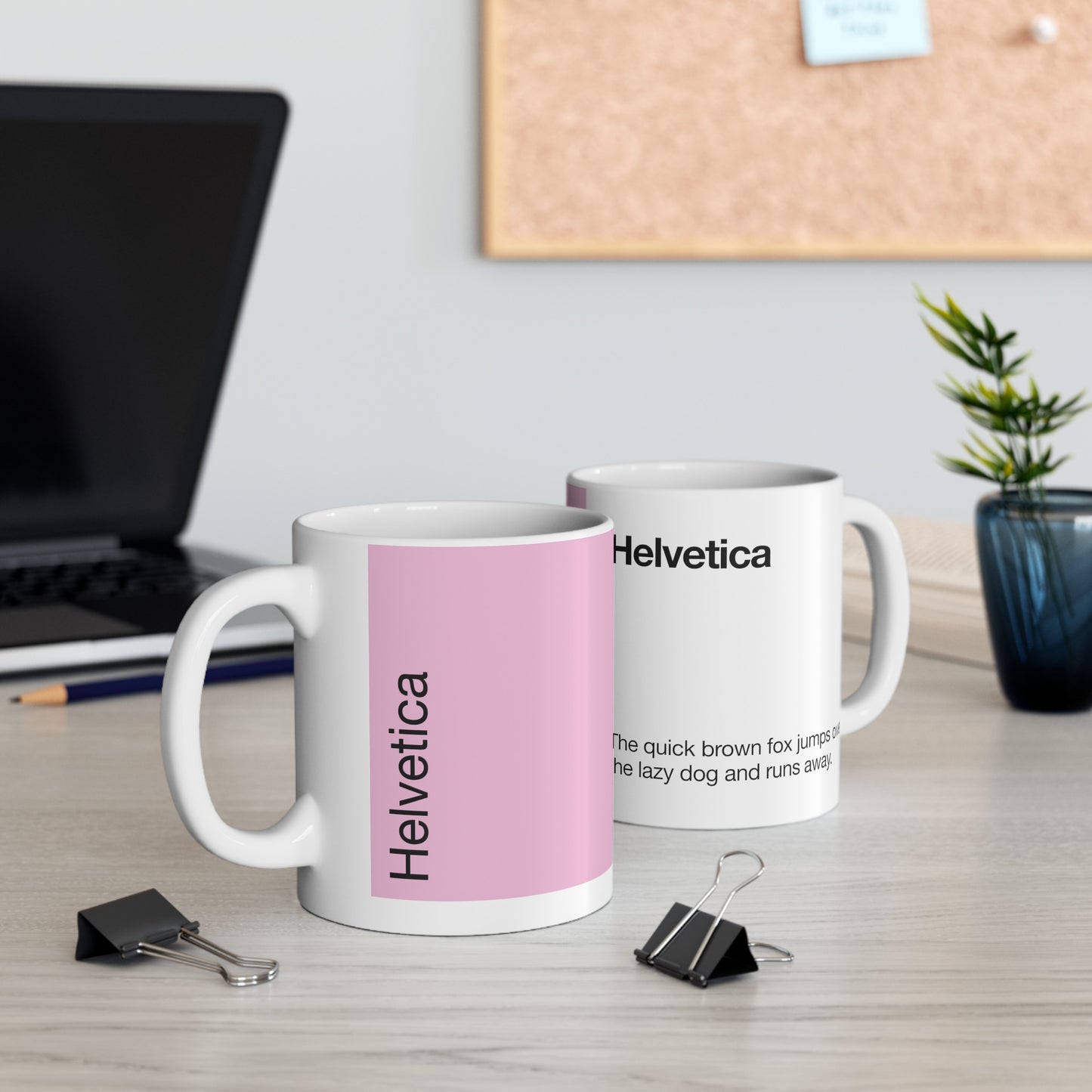 Helvetica Ceramic Mug for Designers , (11oz, 15oz, rose, white)