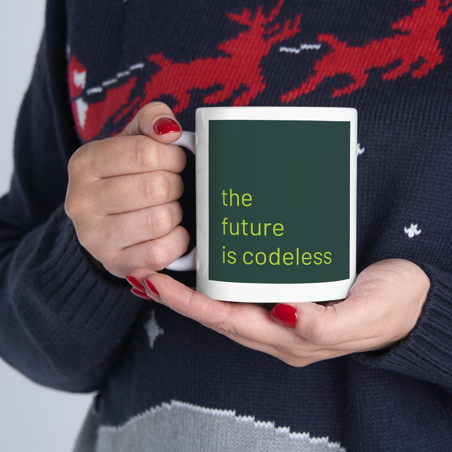 The future is codeless - Ceramic Mug (11oz, 15oz, white)