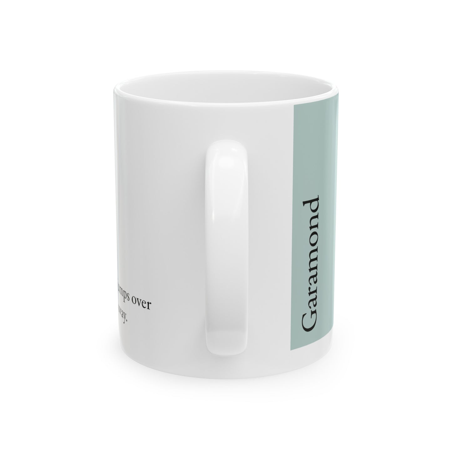 Garamond Ceramic Mug (11oz, 15oz, light-green, white) US