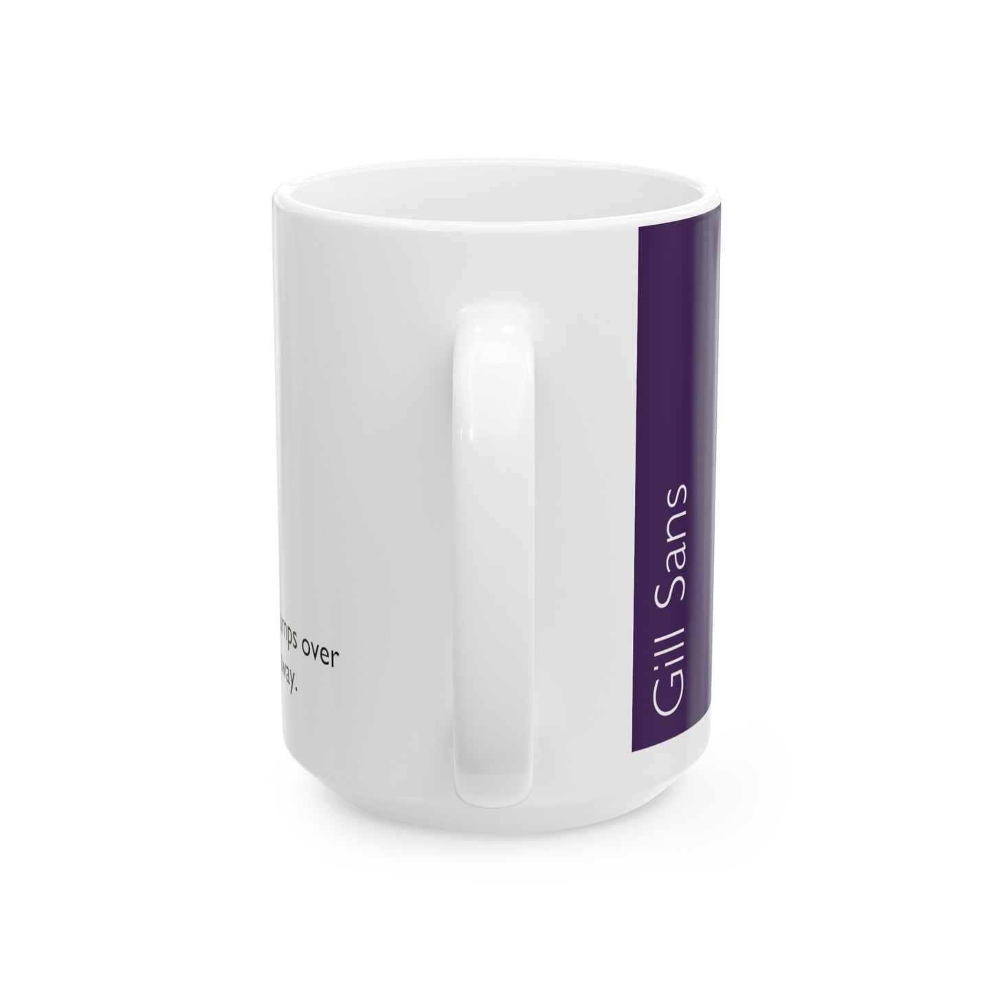 Gill Sans Ceramic Mug (11oz, 15oz, lavender, white) US