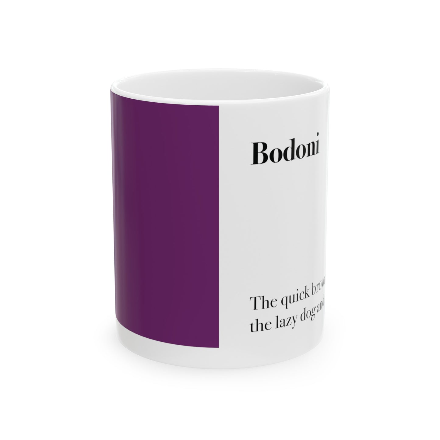 Bodoni Ceramic Mug (11oz, 15oz, lilac, white) US