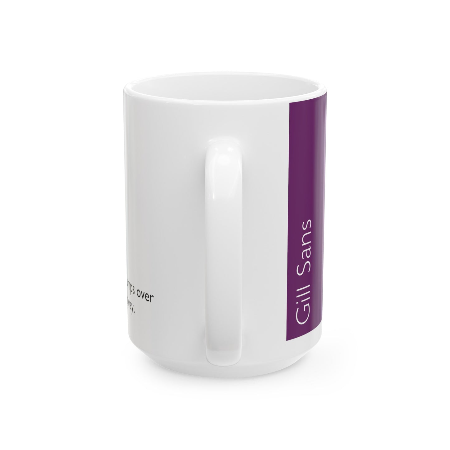 Gill Sans Ceramic Mug (11oz, 15oz, lilac, white) US