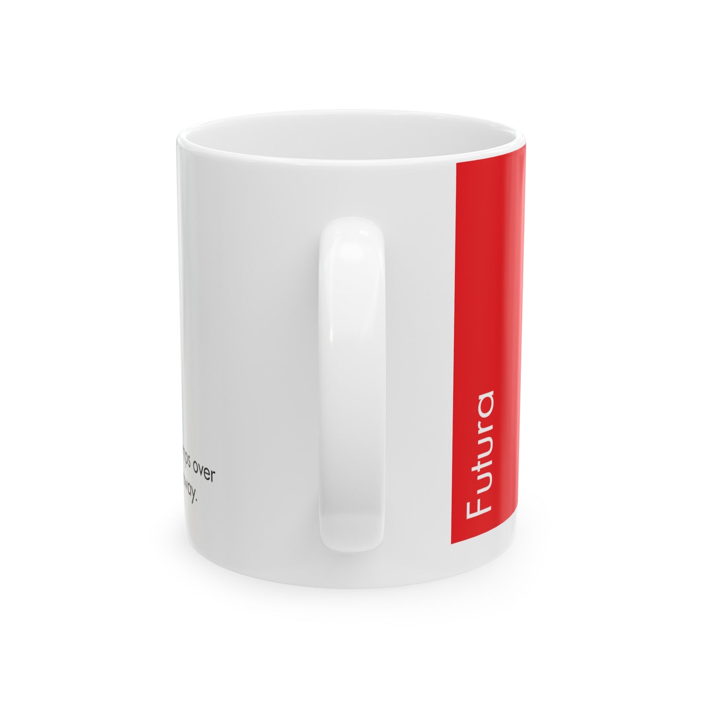 Futura Ceramic Mug for Designers , (11oz, 15oz, red, white)