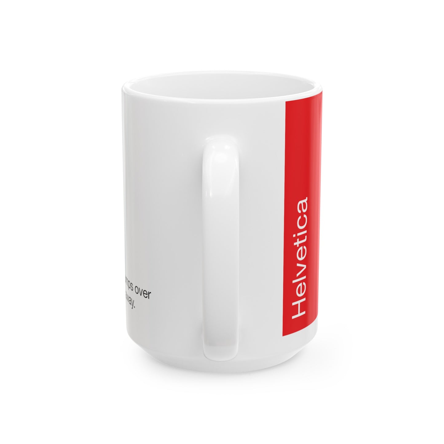 Helvetica Ceramic Mug for Designers , (11oz, 15oz, red, white)
