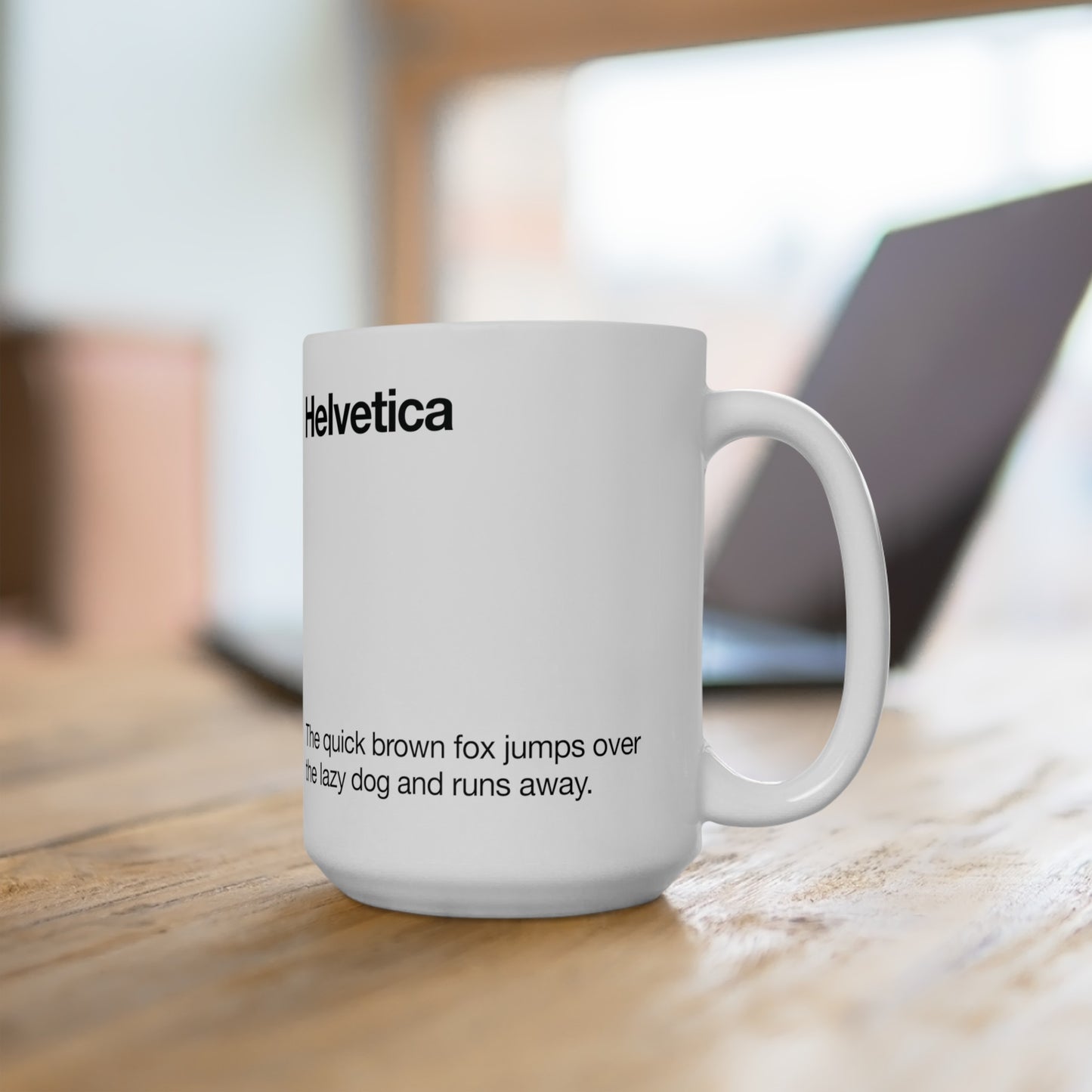 Helvetica Ceramic Mug for Designers , (11oz, 15oz, yellow, white)
