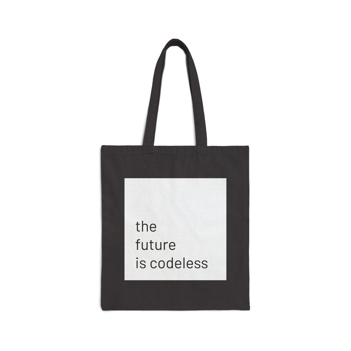 The future is codeless - Cotton Tote Bag (black, white)
