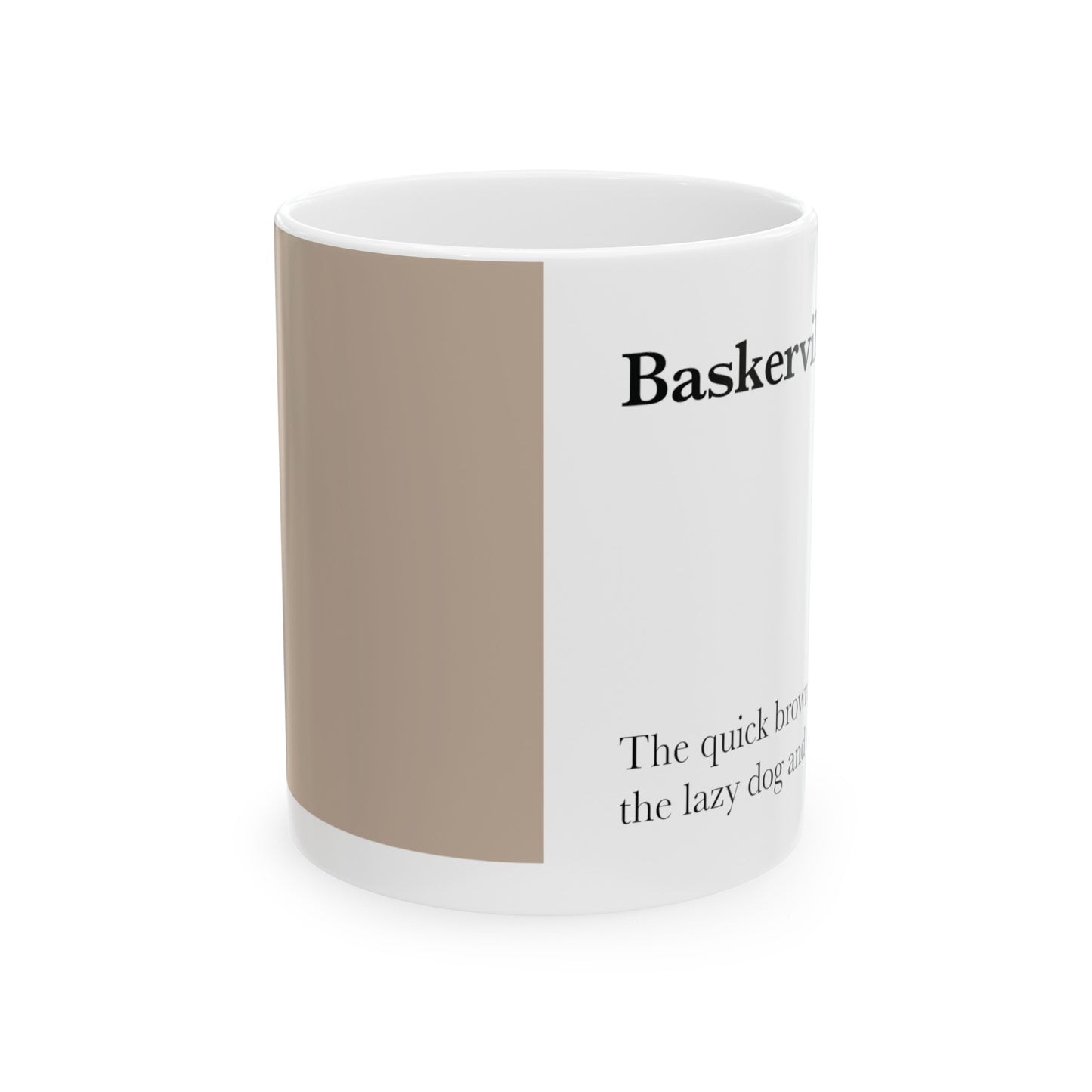 Baskerville Ceramic Mug (11oz, 15oz, beige, white) US