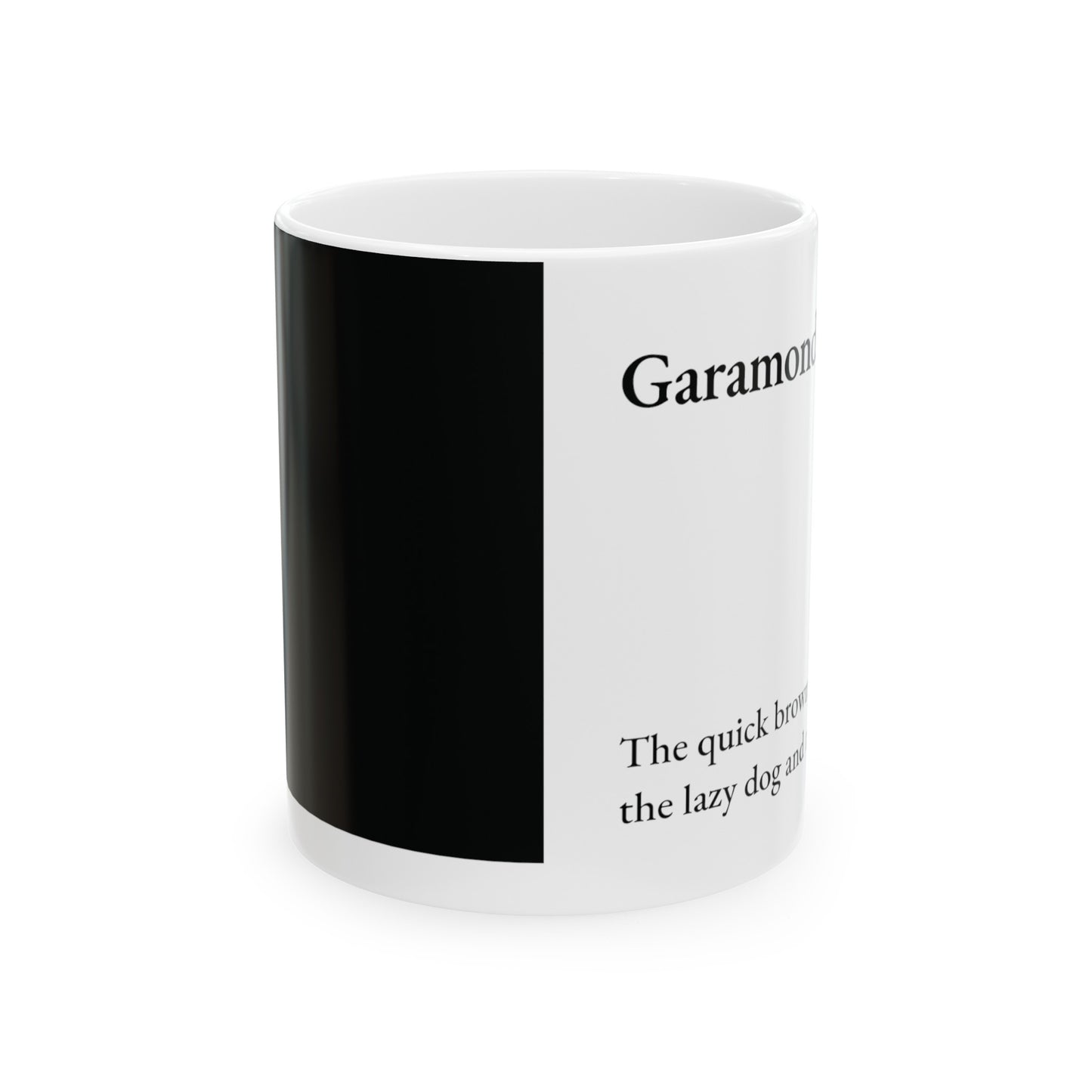 Garamond Ceramic Mug (11oz, 15oz, black, white) US