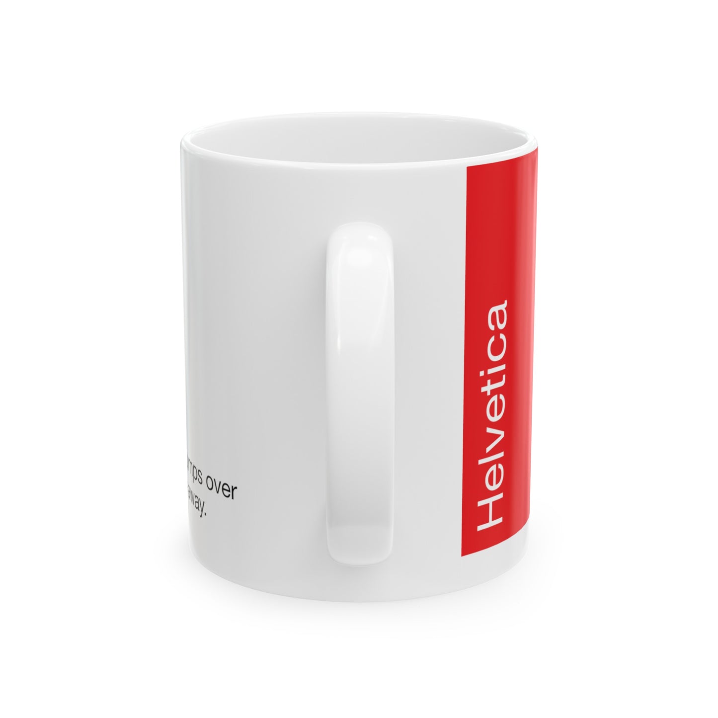 Helvetica Ceramic Mug for Designers , (11oz, 15oz, red, white)