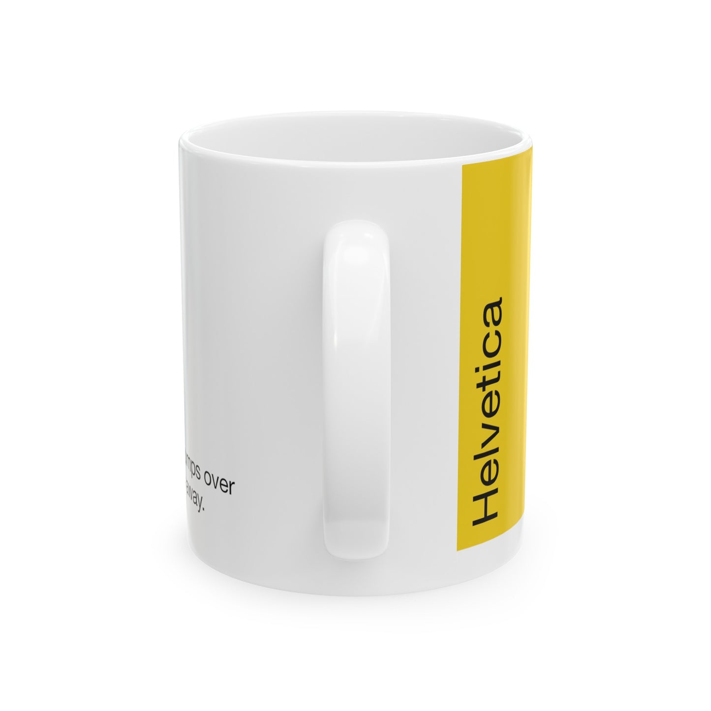 Helvetica Ceramic Mug for Designers , (11oz, 15oz, yellow, white)