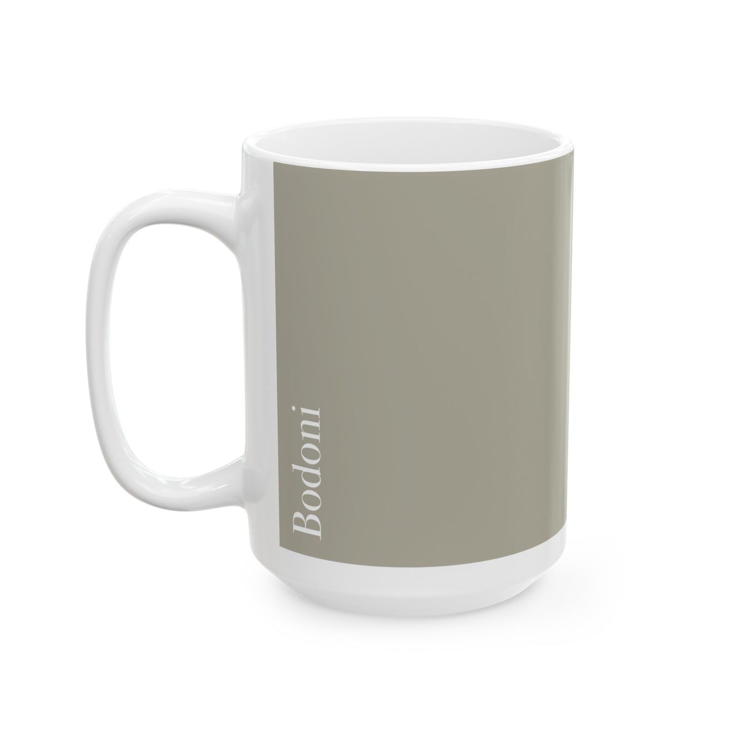 Bodoni Ceramic Mug (11oz, 15oz, greige, white) US