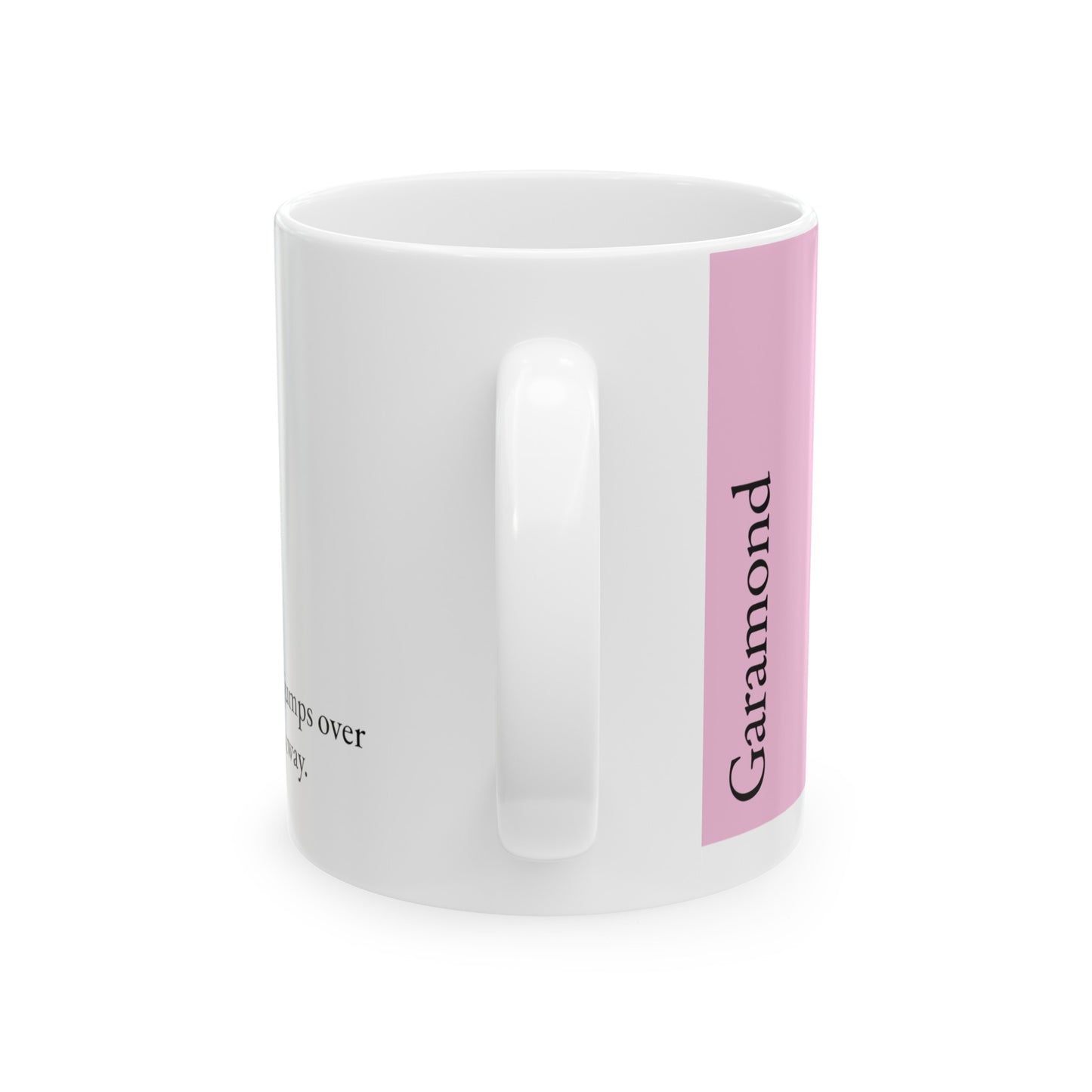 Garamond Ceramic Mug (11oz, 15oz, rose, white) US