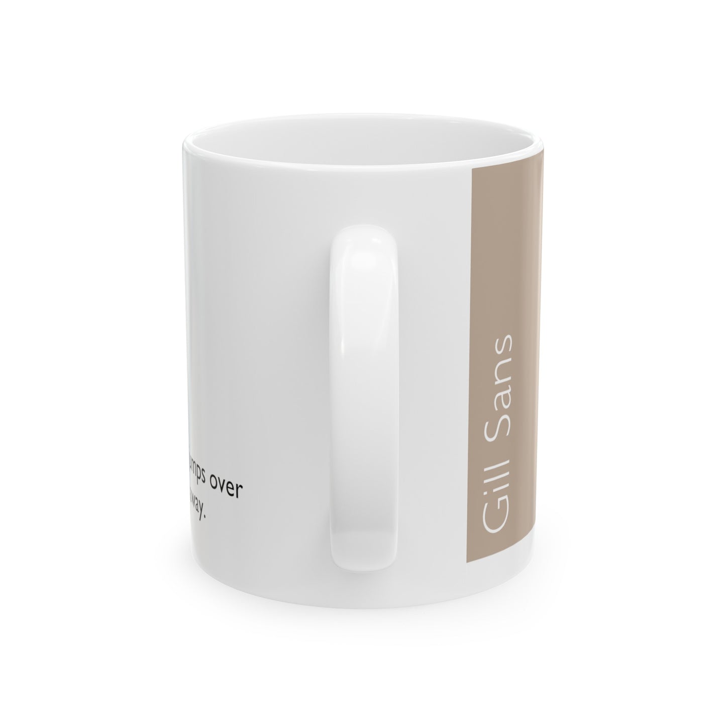 Gill Sans Ceramic Mug (11oz, 15oz, beige, white) US
