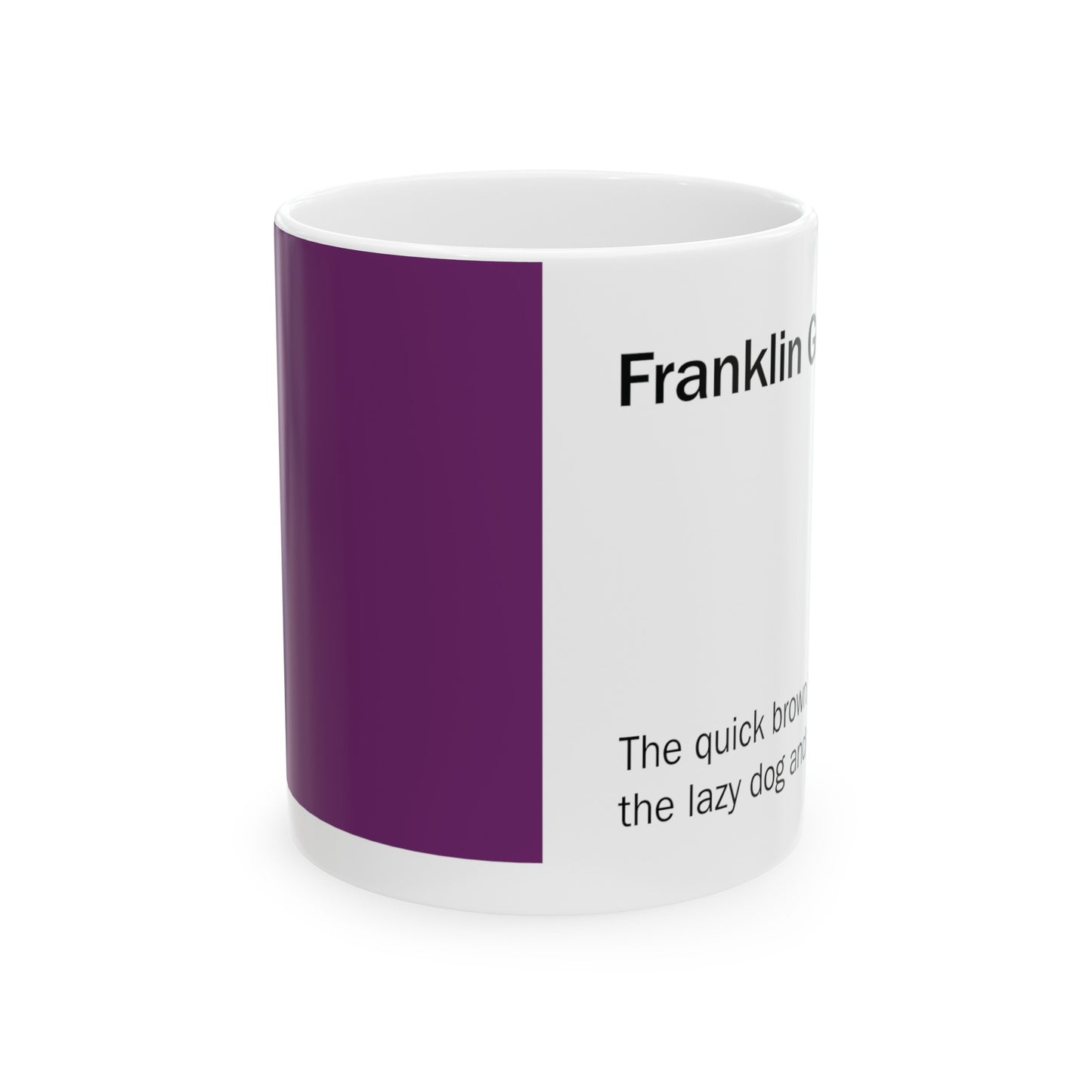 Franklin Gothic Ceramic Mug (11oz, 15oz, lilac, white) US