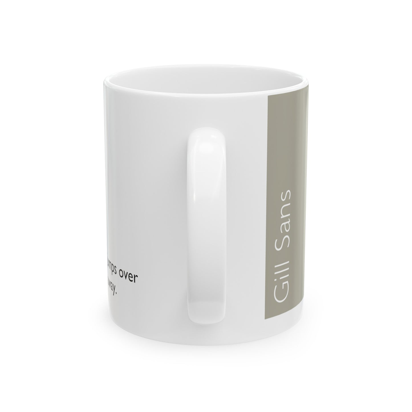 Gill Sans Ceramic Mug (11oz, 15oz, greige, white) US