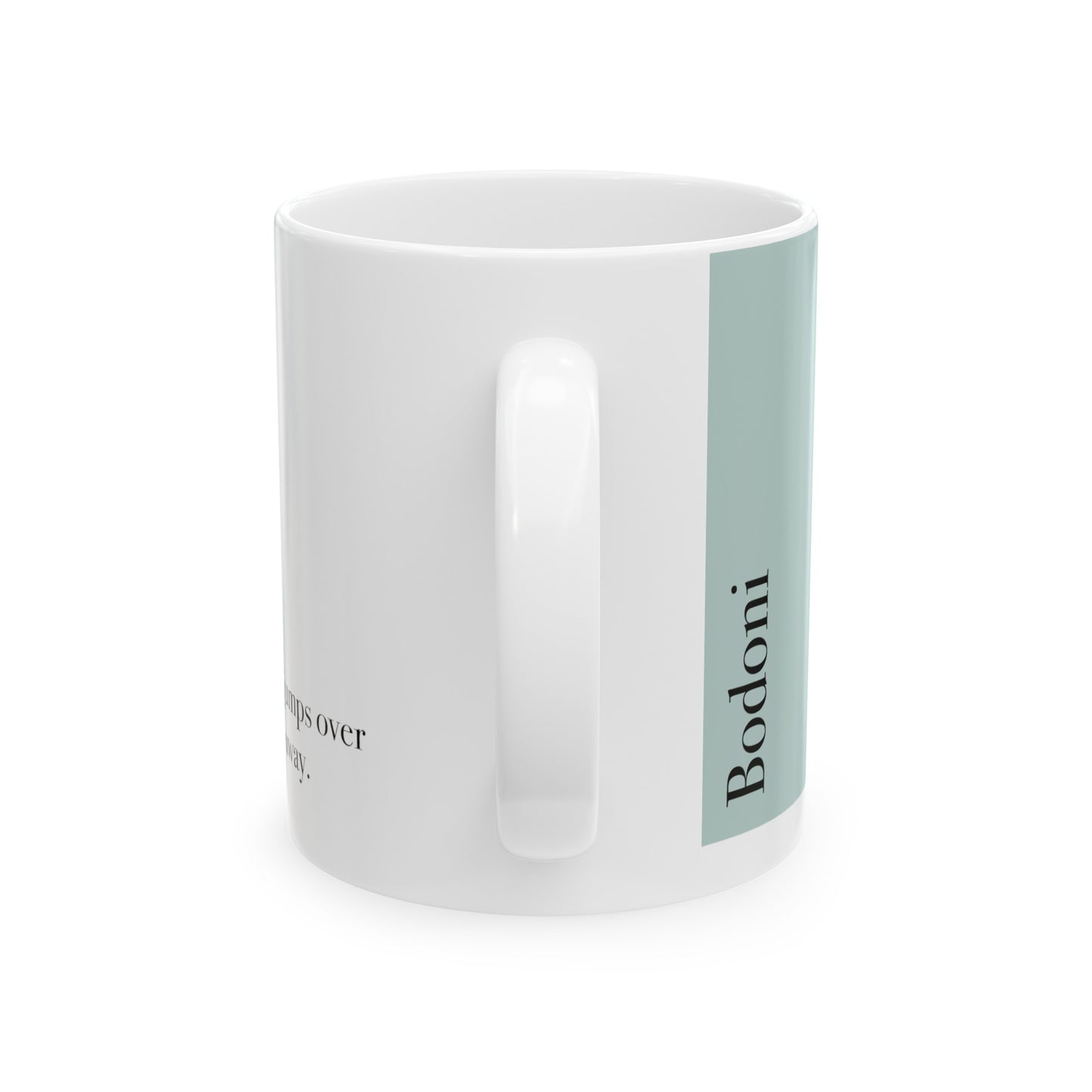Bodoni Ceramic Mug (11oz, 15oz, light-green, white) US