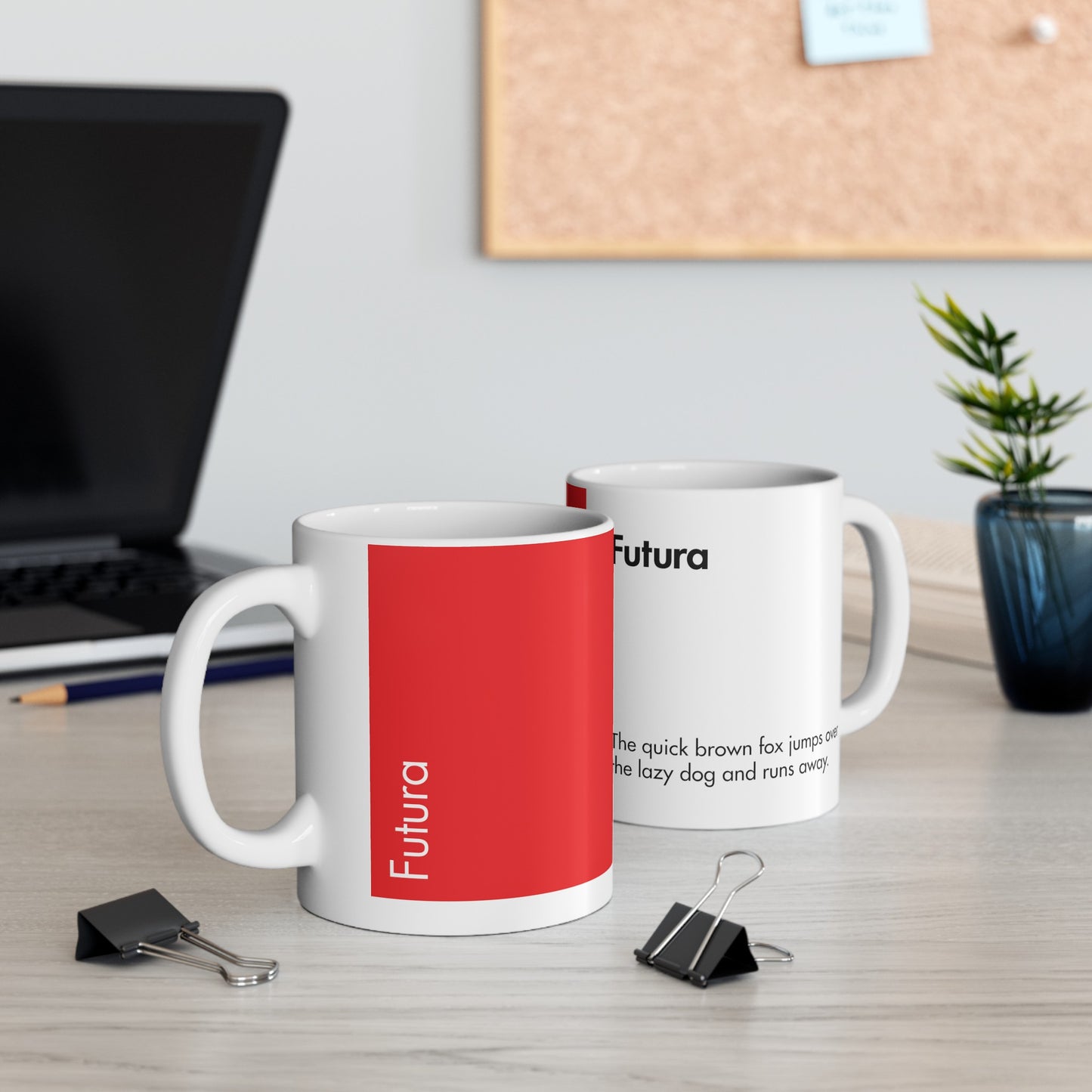 Futura Ceramic Mug for Designers , (11oz, 15oz, red, white)