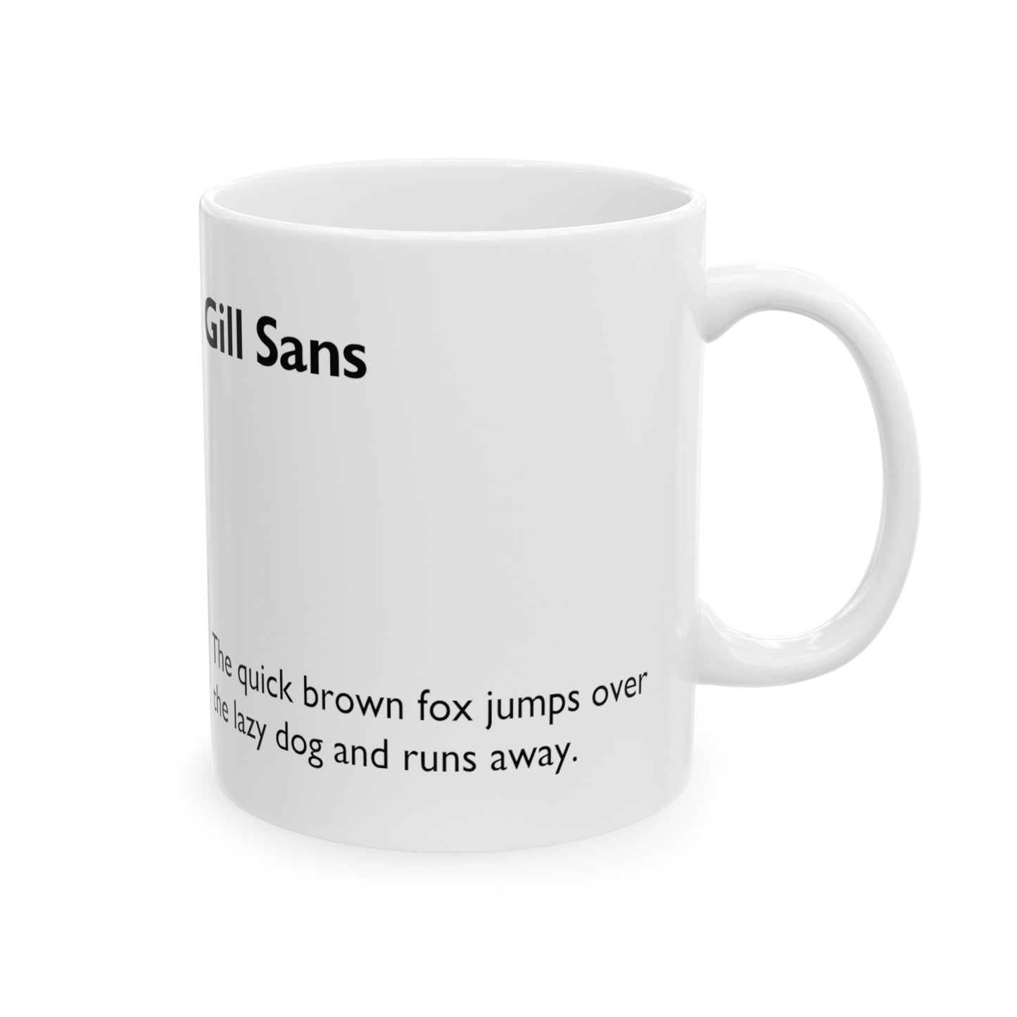 Gill Sans Ceramic Mug (11oz, 15oz, green, white) US