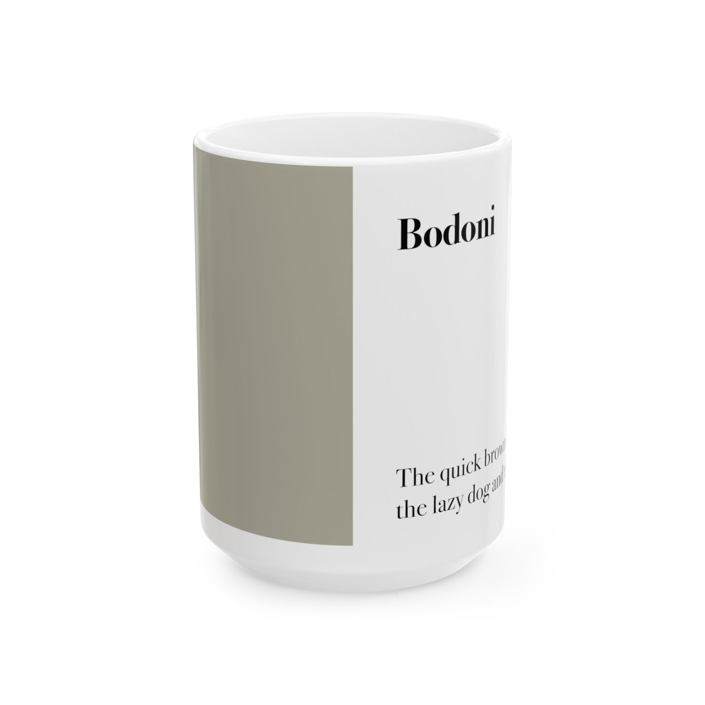 Bodoni Ceramic Mug (11oz, 15oz, greige, white) US