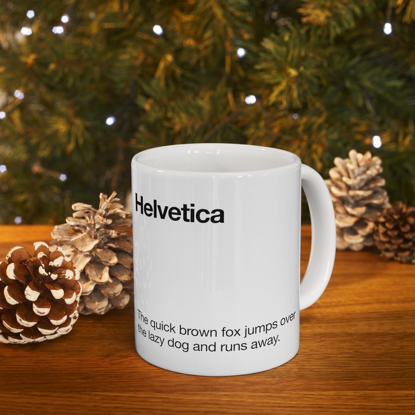 Helvetica Ceramic Mug for Designers , (11oz, 15oz, yellow, white)
