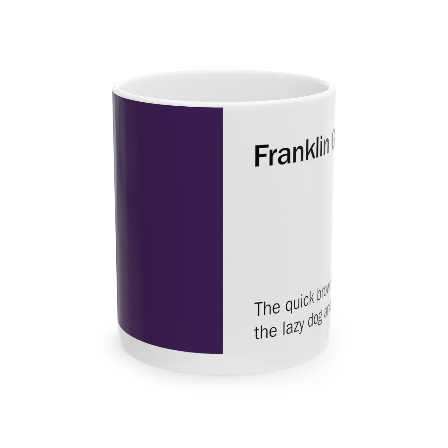 Franklin Gothic Ceramic Mug (11oz, 15oz, lavender, white) US