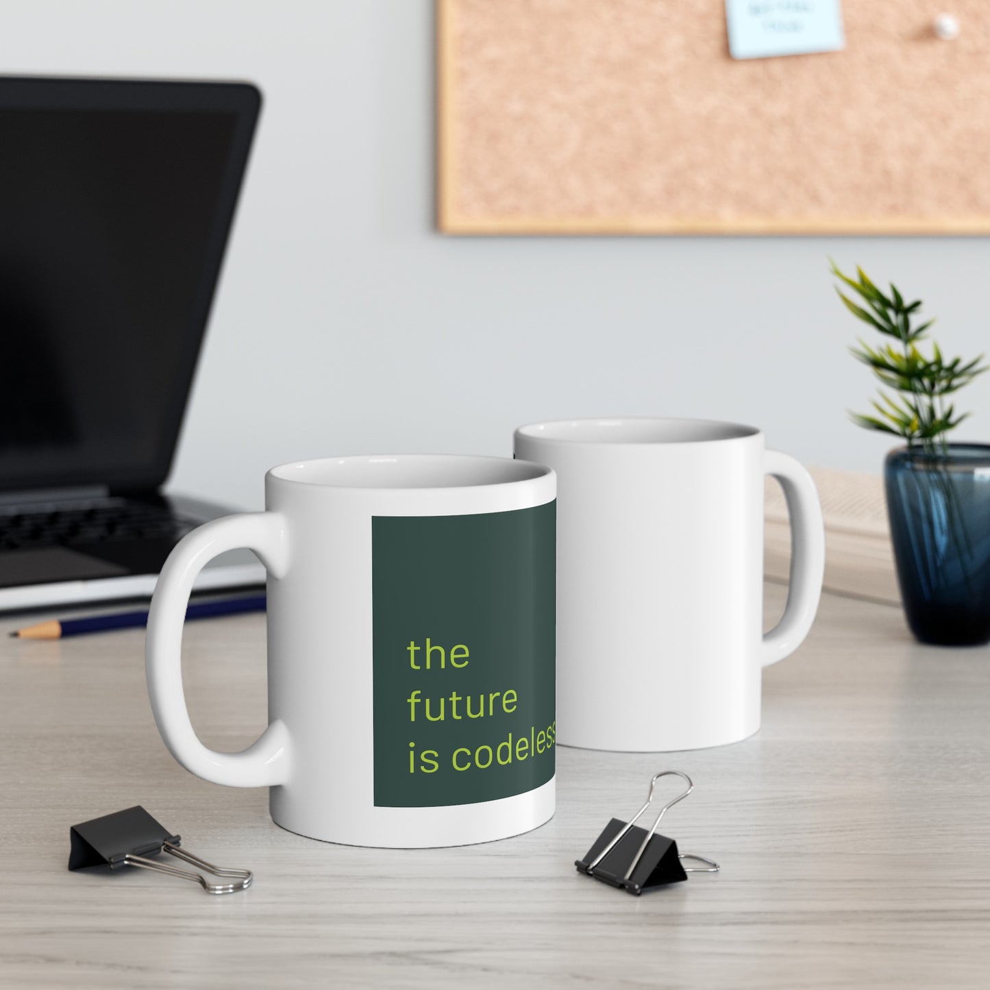 The future is codeless - Ceramic Mug (11oz, 15oz, white)