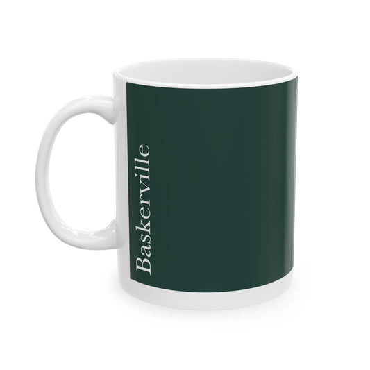 Baskerville Ceramic Mug (11oz, 15oz, pure green, white) US