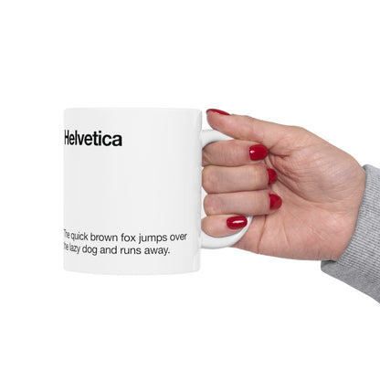 Helvetica Ceramic Mug for Designers , (11oz, 15oz, lilac, white)