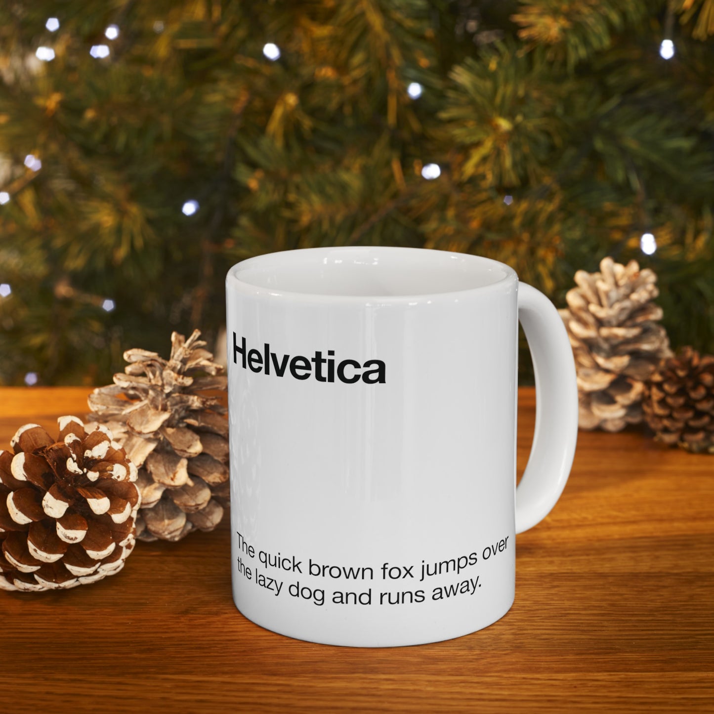 Helvetica Ceramic Mug for Designers , (11oz, 15oz, light green, white)