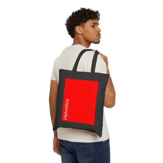 Helvetica Tote Bag (red, black)