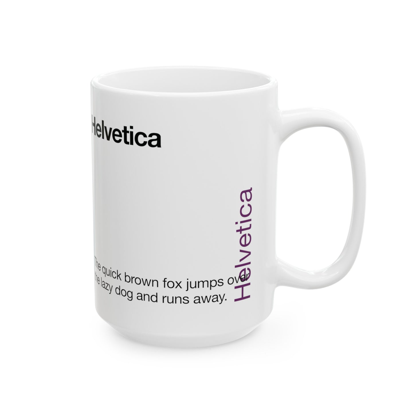 Helvetica Ceramic Mug for Designers , (11oz, 15oz, lilac, white)