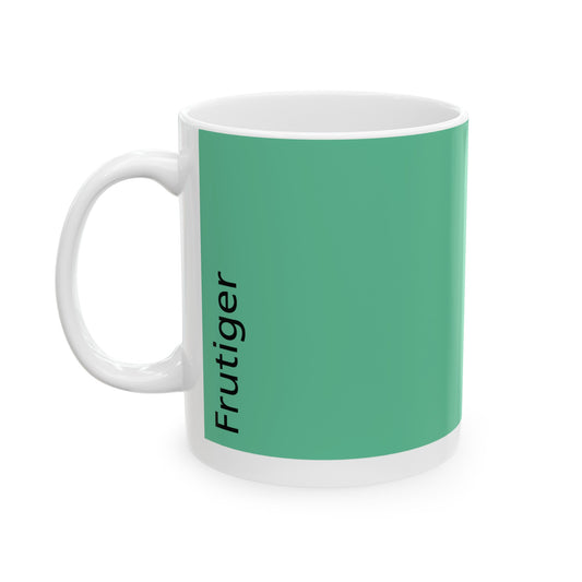 Frutiger Ceramic Mug (11oz, 15oz, green, white) US