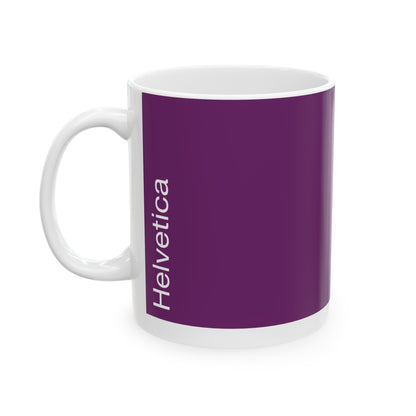 Helvetica Ceramic Mug for Designers , (11oz, 15oz, lilac, white)