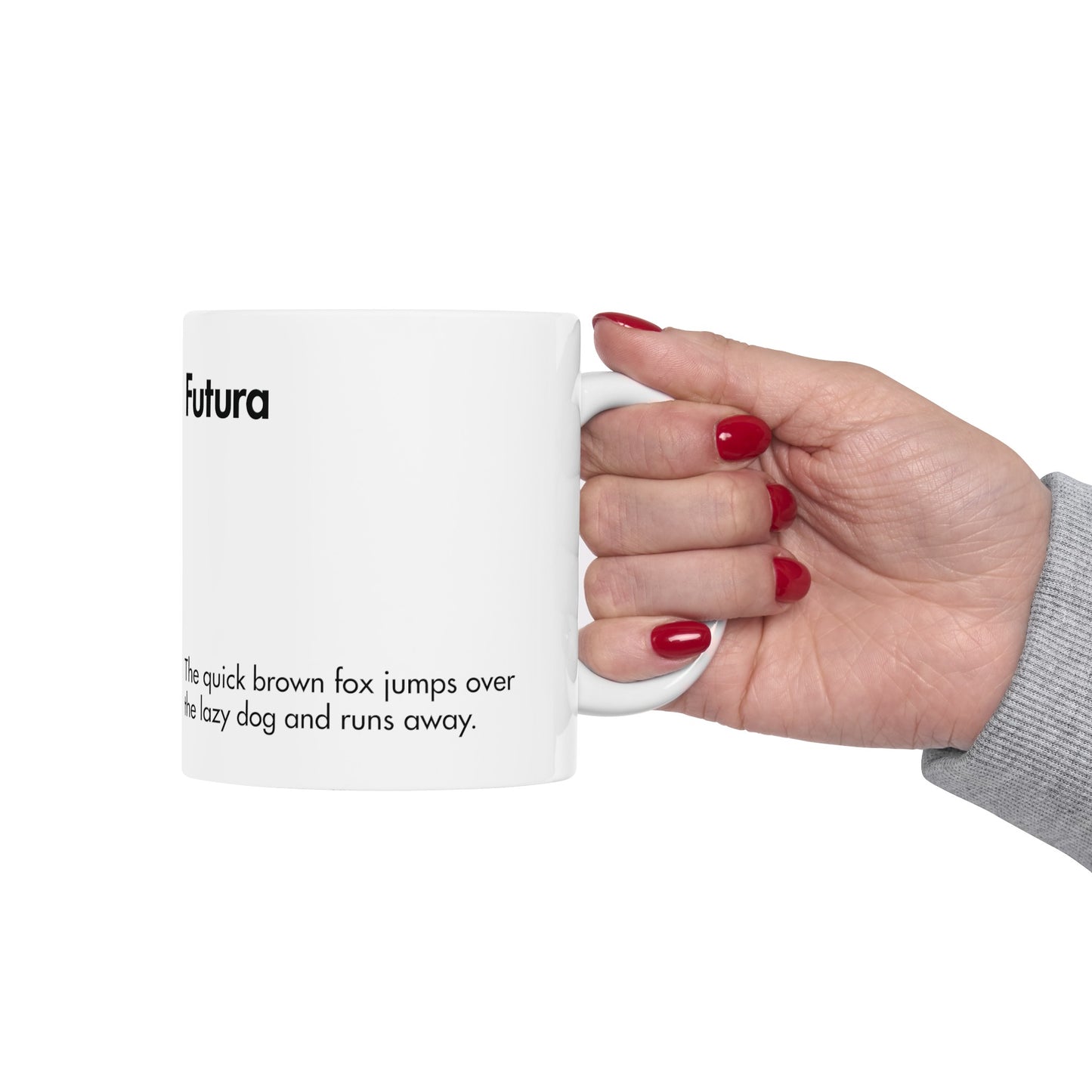 Futura Ceramic Mug for Designers , (11oz, 15oz, grey, white)