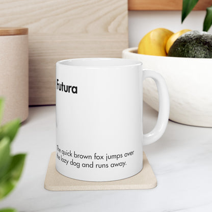 Futura Ceramic Mug for Designers , (11oz, 15oz, green, white)